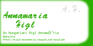 annamaria higl business card